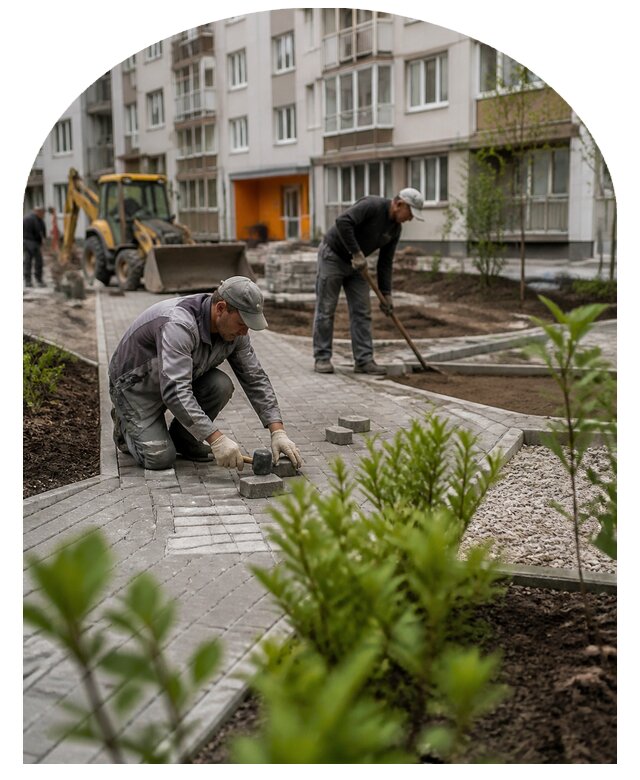 Благоустройство двора многоквартирного дома в Новодвинске