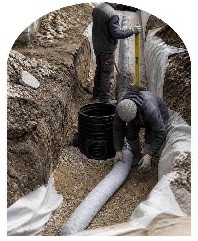 Монтаж ливневой канализации для частного дома в Новодвинске