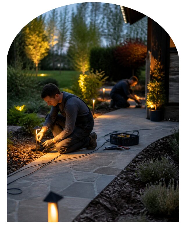 Заказать ландшафтное освещение участка под ключ в Новодвинске